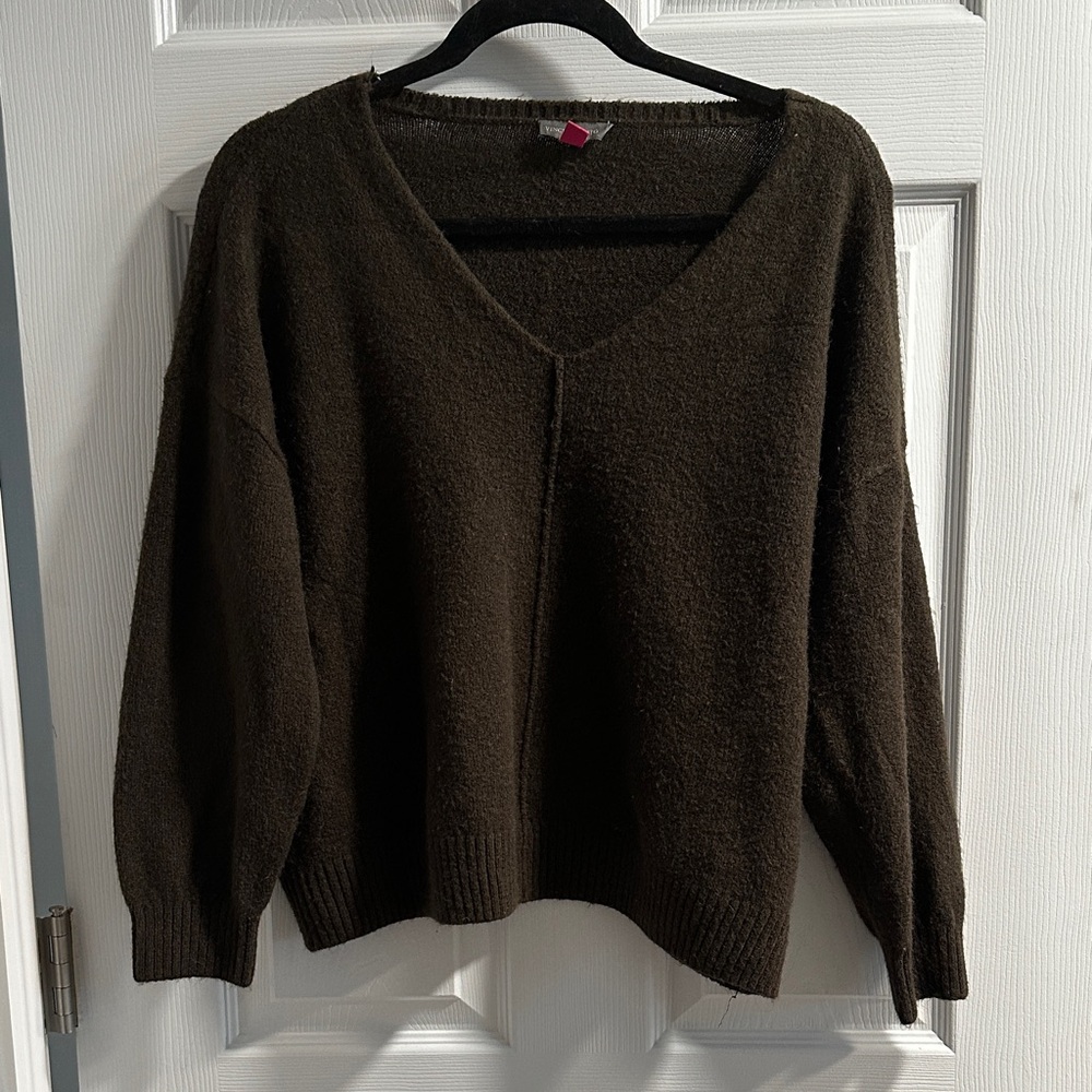 Vince Camuto Deep Brown V-Neck Sweater